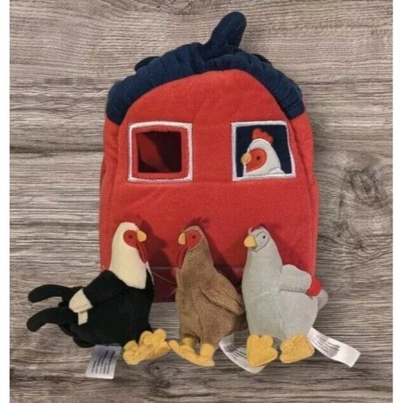 FAO Schwarz Other - Chickens Coop Carrying Case Plush FAO Schwarz Barn Hen House Rooster Playset Toy